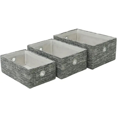 JVL Grey Fabric Household Storage Basket - Small Medium