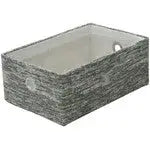 JVL Grey Fabric Household Storage Basket - Small Medium