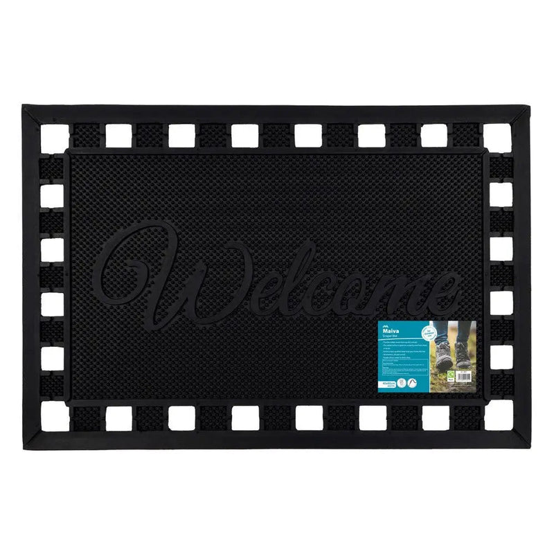 JVL Maiva Welcome Rubber Scraper Mat 40x60cm - Doormat