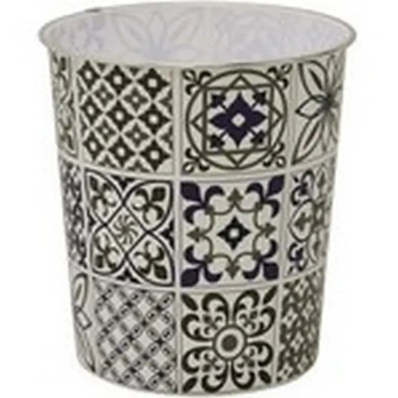 JVL Waste Paper Bin - Assorted Designs - Mosaic Navy -