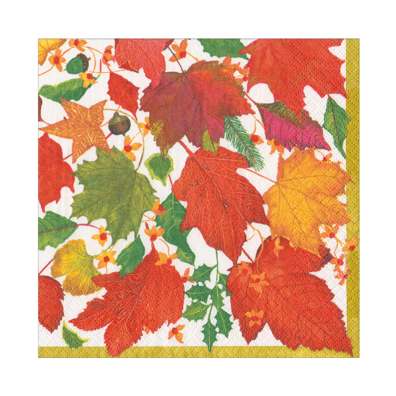 Caspari Swirling Leaves Napkin - 20 Luncheon Per Pack