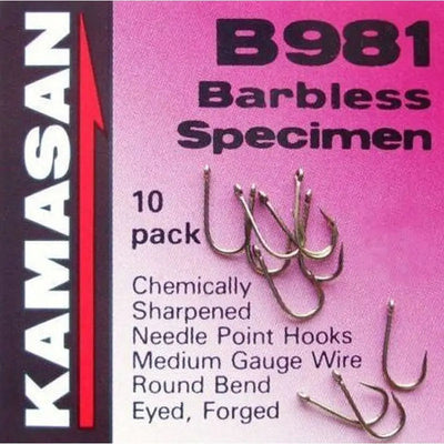 Kamasan B981 Barbless 20 Specimen 10 Pack (Various Sizes) -