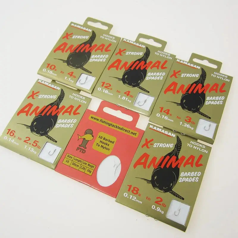 Kamasan Light H.T.N Animal Barbed Spades Fishing Hook - Size