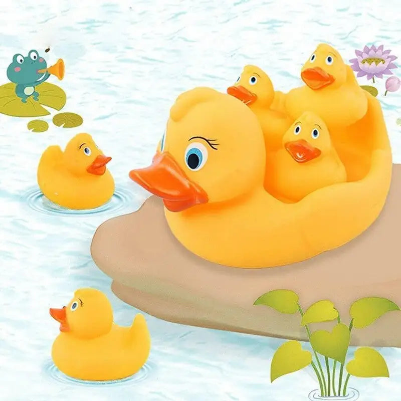 Kandy Toys Bath Time Yellow Floating Rubber Duck Family - 4