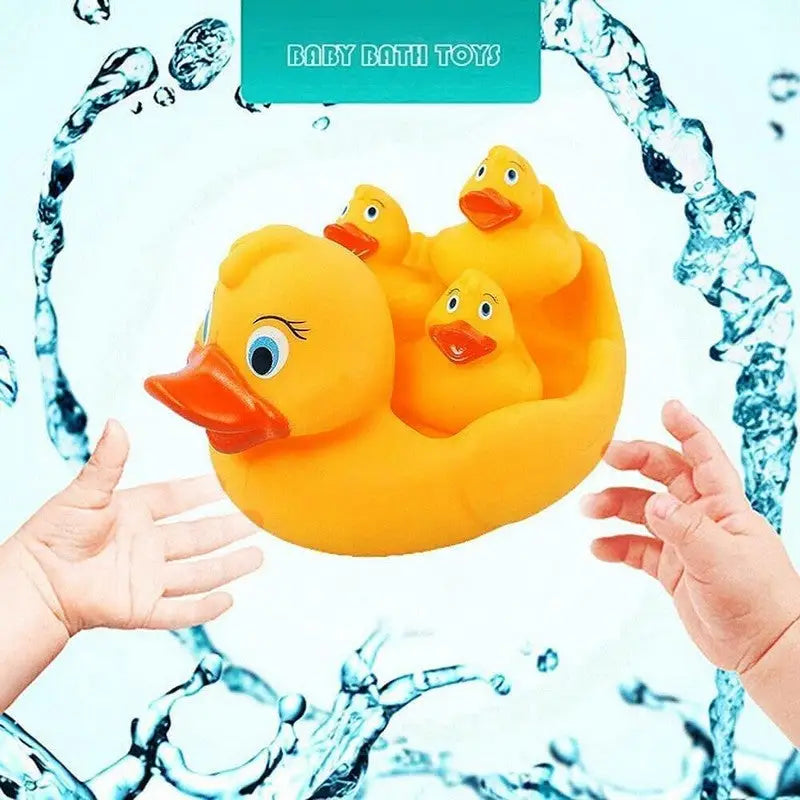 Kandy Toys Bath Time Yellow Floating Rubber Duck Family - 4