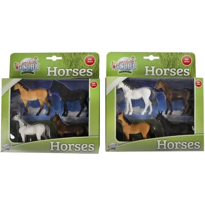 Kids Globe Farming 1:32 Scale Assorted Horses - 4 Pack (1