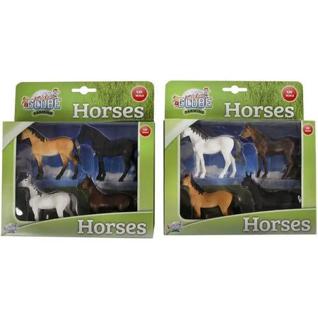 Kids Globe Farming 1:32 Scale Assorted Horses - 4 Pack (1