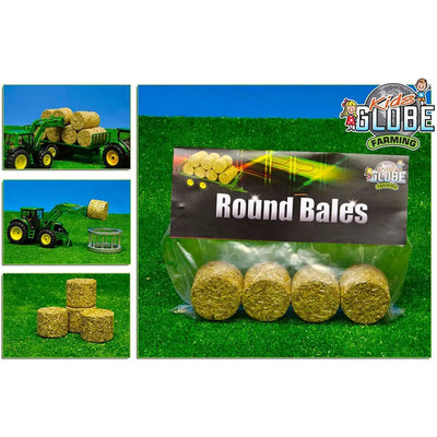 Kids Globe Farming 1:32 Round Bales - Set of 4 - Toys