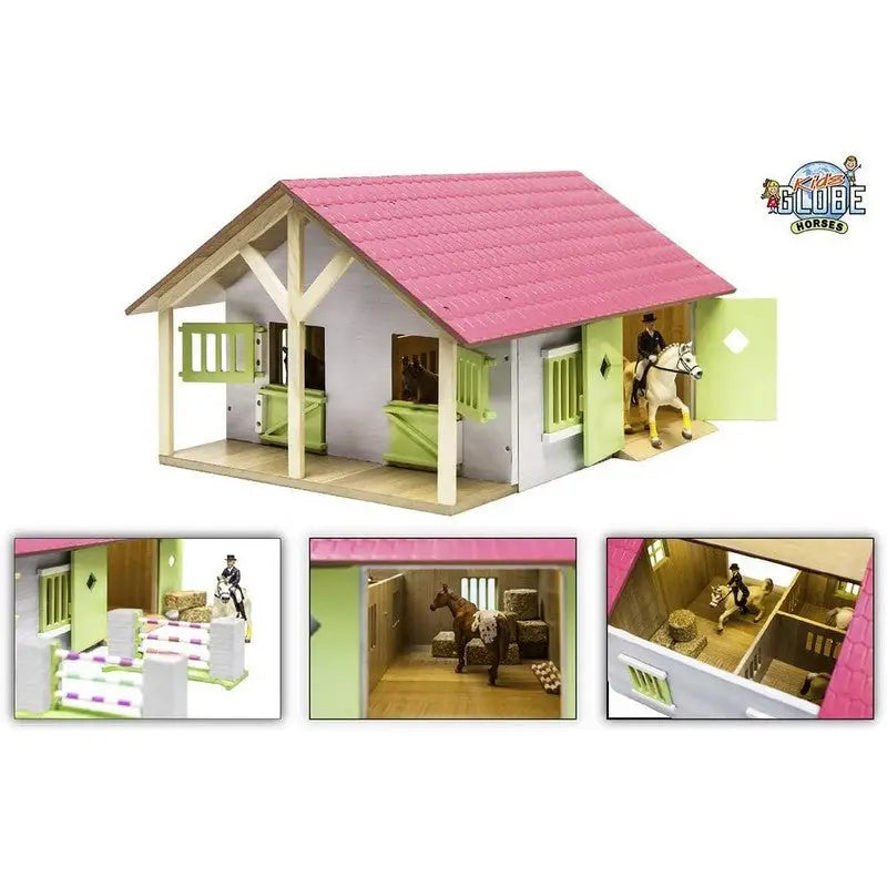 Kids Globe Farming Pink Stable With 2 Boxes - Toys
