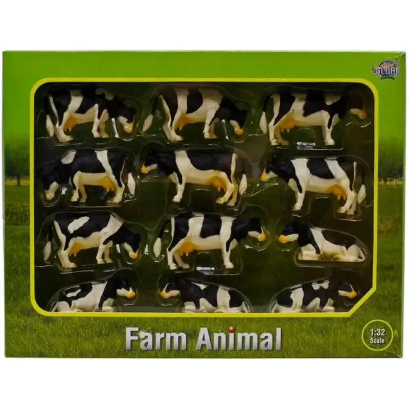 Kids Globe Farming Set Of Laying & Standing Cows - 12 Pack -