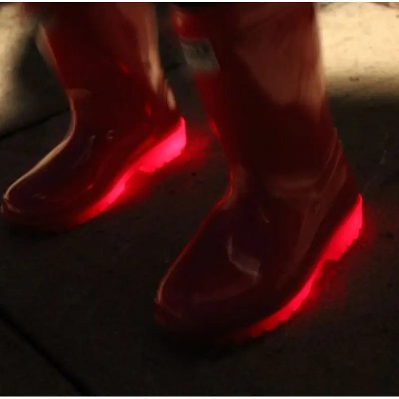 Kids Light Up Pvc Wellies Red