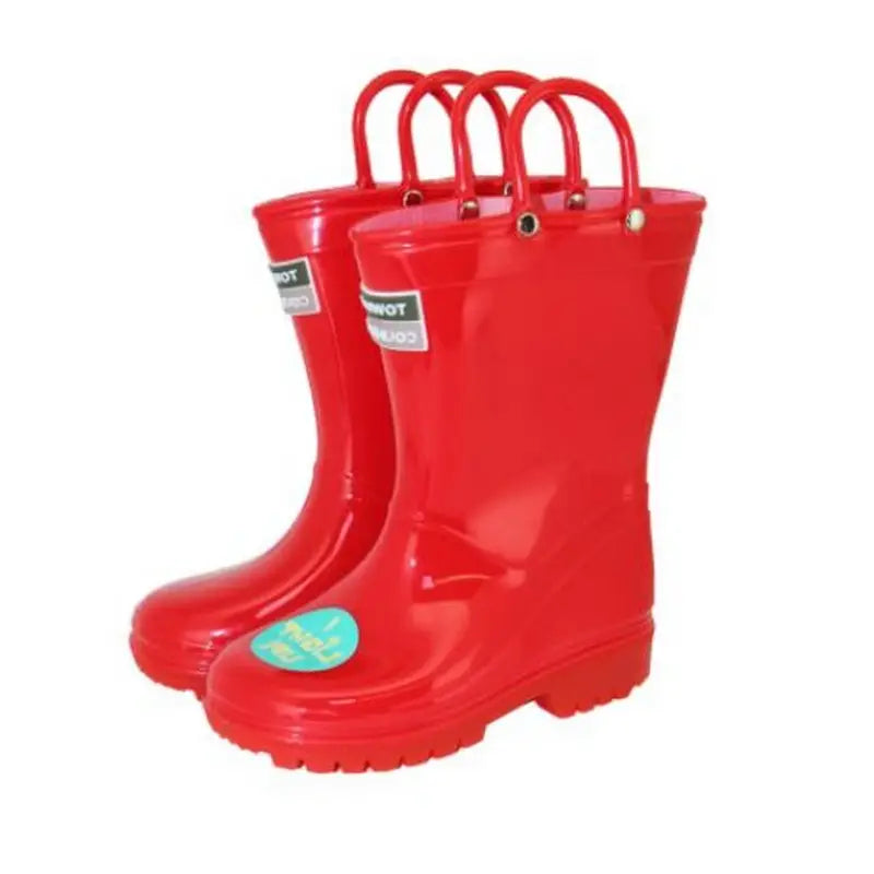 Kids Light Up Pvc Wellies Red