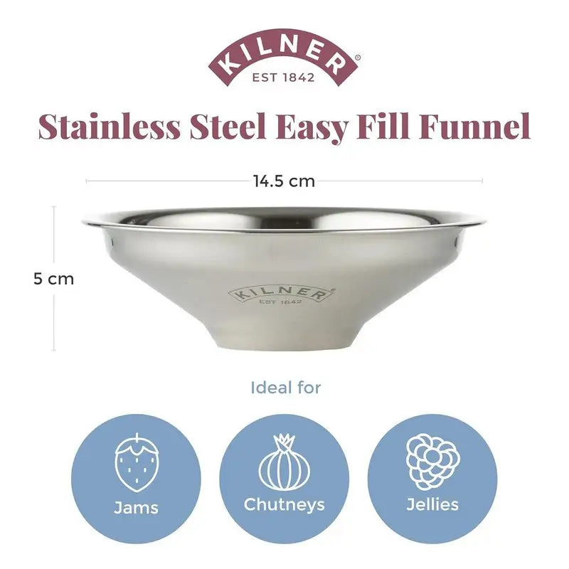 Kilner Easy Fill Funnel Stainless Steel - Kitchenware >>