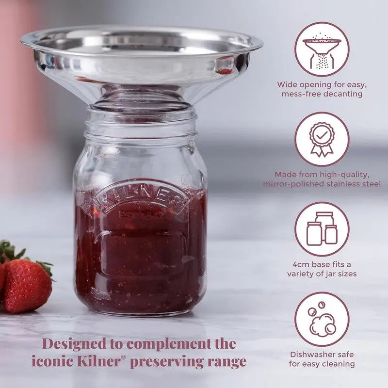 Kilner Easy Fill Funnel Stainless Steel - Kitchenware >>