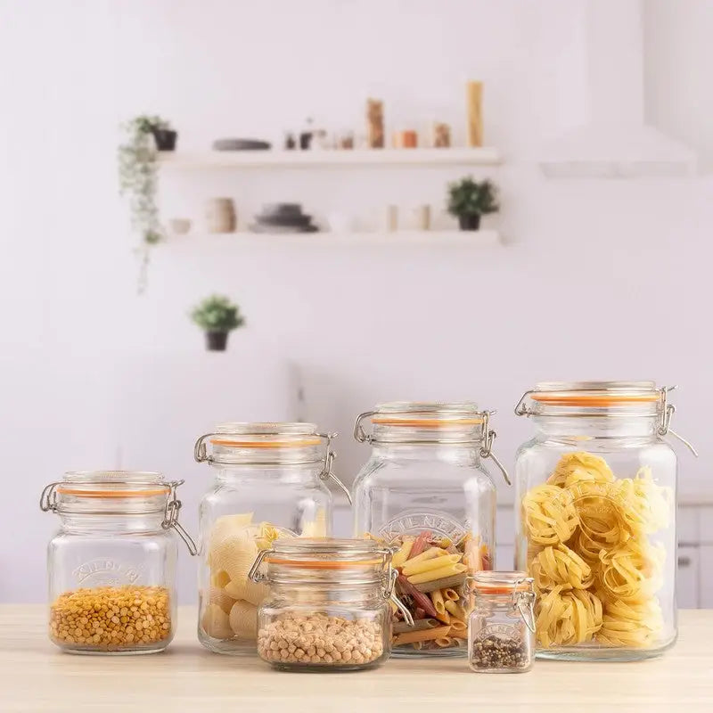 Kilner Square Clip Top Jars Range - 1 Litre - 1.5 Litre