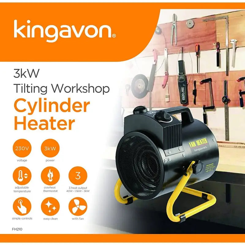 Kingavon 3KW Industrial Tilting Workshop Cylinder Heater