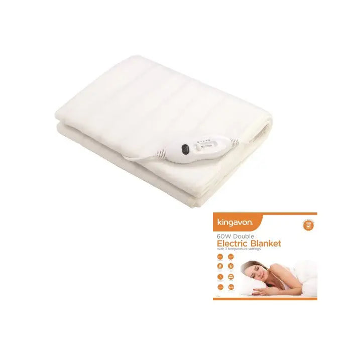 Kingavon 60W Double Bed Electric Blanket - 120 x 170cm -