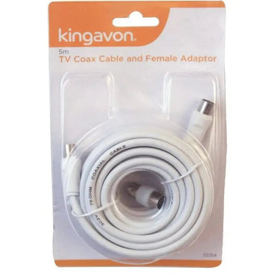Kingavon BB-SS154 TV Coax Cable and Female Adapter - cable