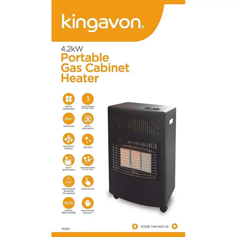 Kingavon Portable Gas Superser Cabinet Heater 4.2KW - GB