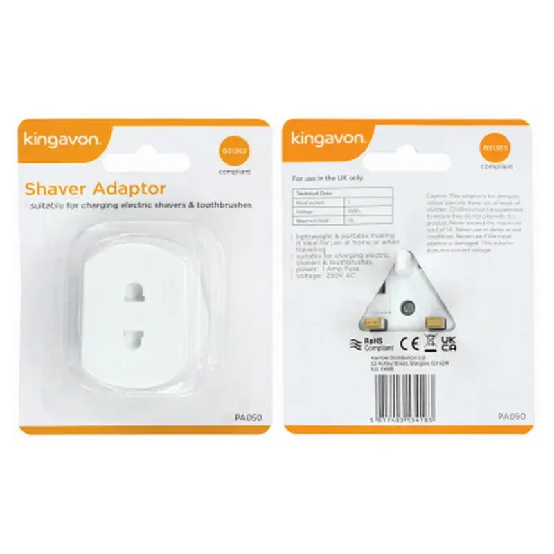 Kingavon Shaver Adaptor for charging electric shavers &