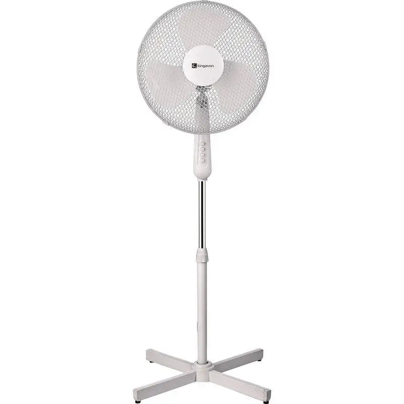 Kingavon White Freestanding Pedal Fan - 16 Inch