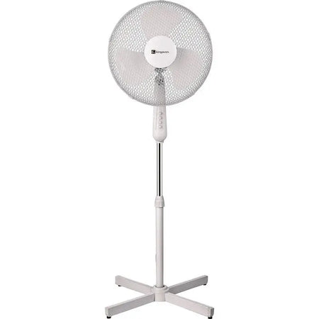 Kingavon White Freestanding Pedal Fan - 16 Inch