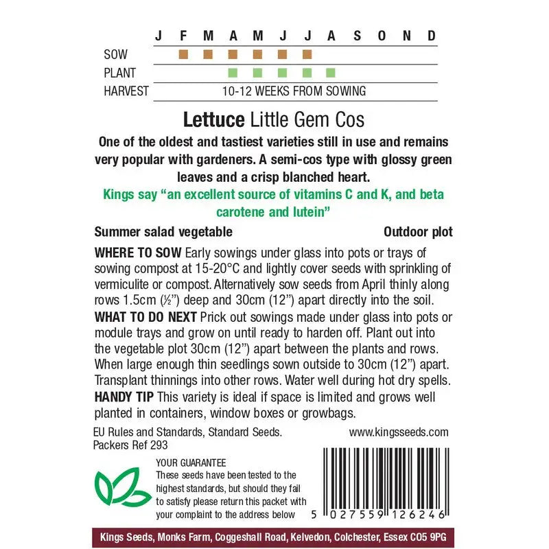 Kings Seeds Peas / Lettuce / Tomato and Beans Growing Seeds