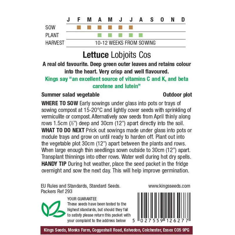 Kings Seeds Peas / Lettuce / Tomato and Beans Growing Seeds