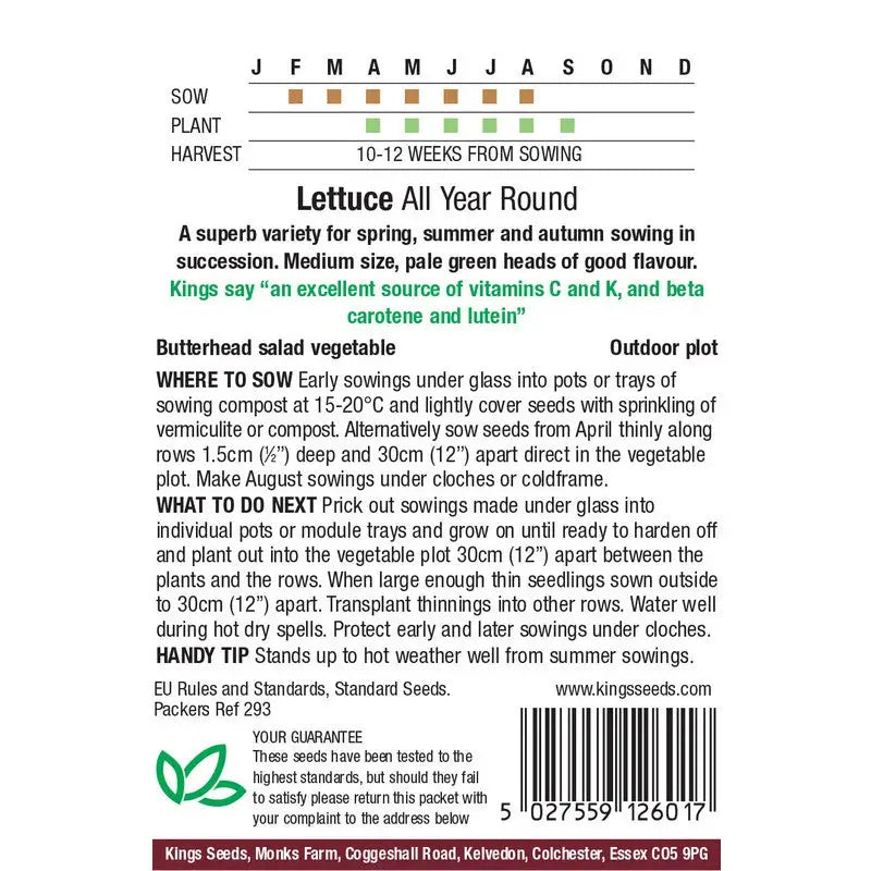 Kings Seeds Peas / Lettuce / Tomato and Beans Growing Seeds