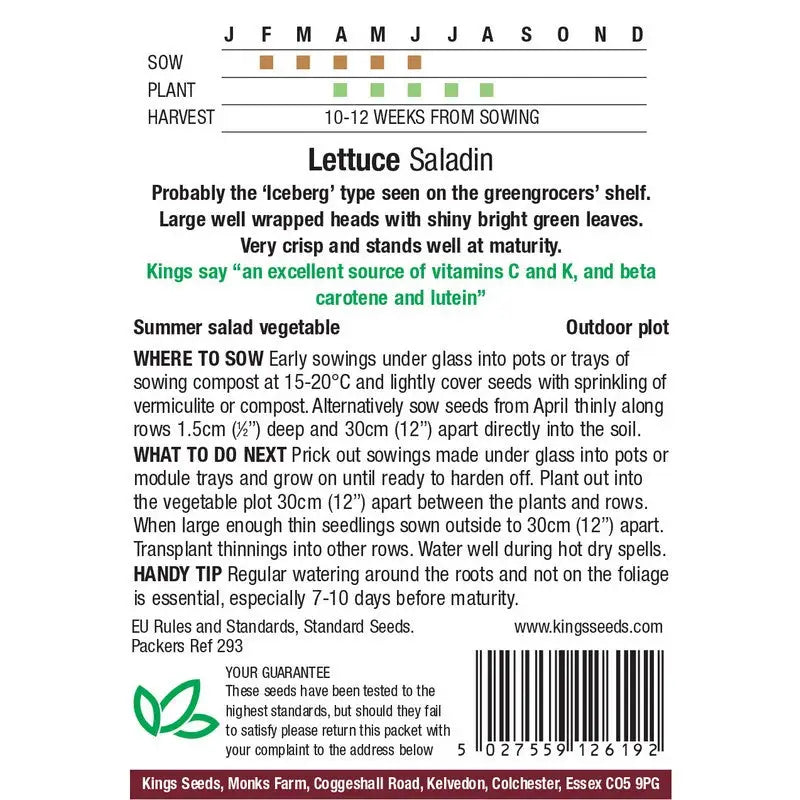 Kings Seeds Peas / Lettuce / Tomato and Beans Growing Seeds