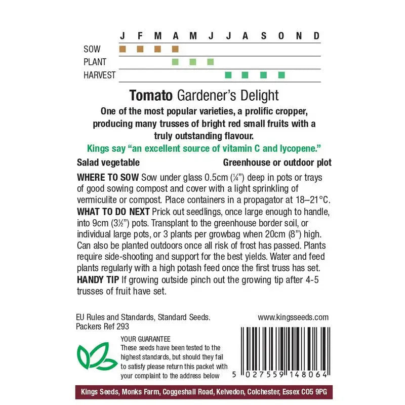 Kings Seeds Peas / Lettuce / Tomato and Beans Growing Seeds