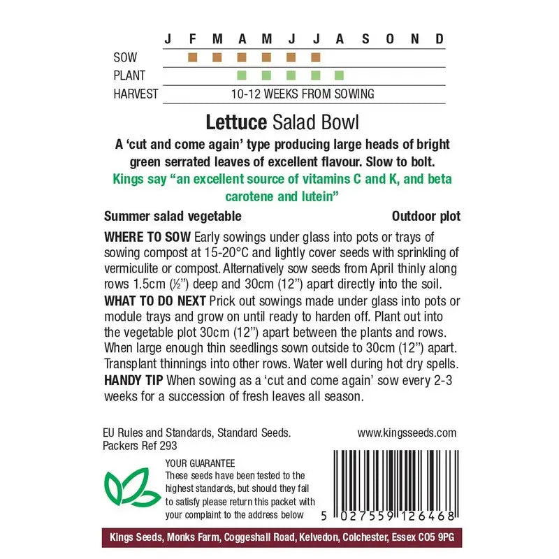 Kings Seeds Peas / Lettuce / Tomato and Beans Growing Seeds