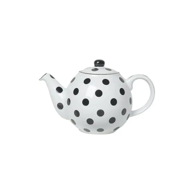 Kitchen Craft London Pottery 500Ml Globe Teapot Black Spot -