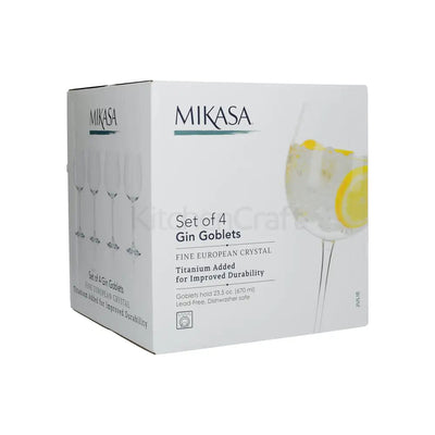 Kitchen Craft Mikasa Julie 23.5Oz Set Of 4 Gin Goblets -