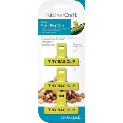 Kitchencraft 3pk Small Bag Clips - Kitchenware