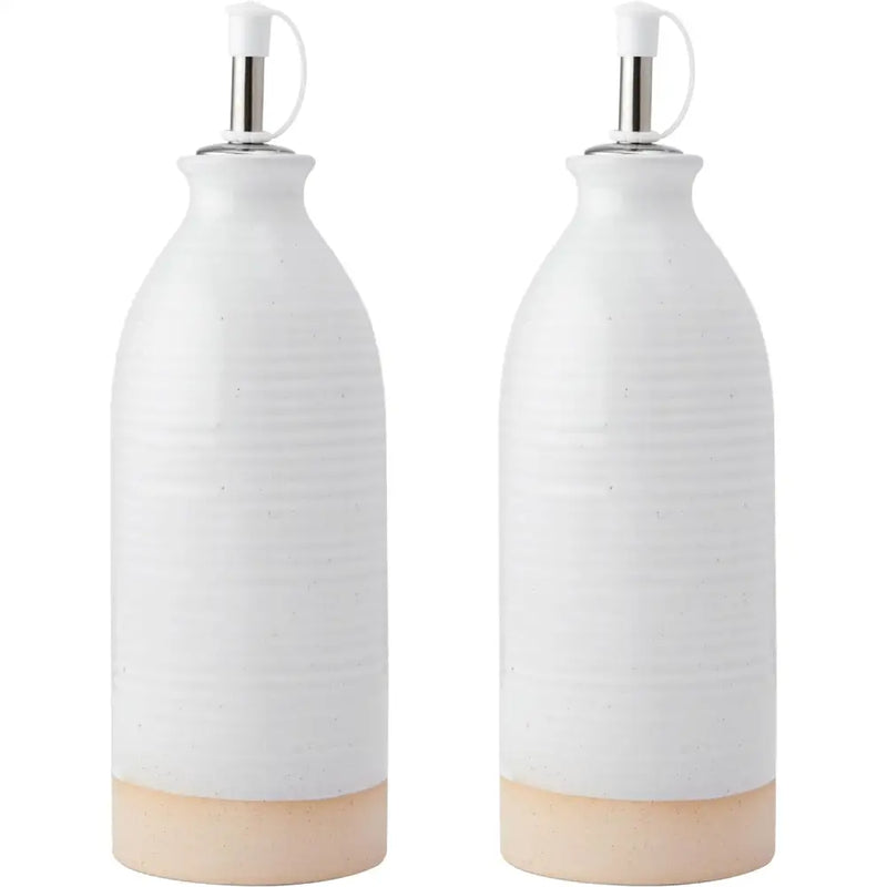 KitchenCraft Idilica Oil and Vinegar Bottles Set of 2 Cream