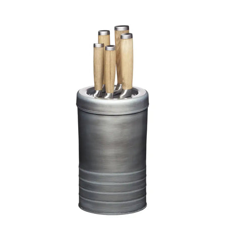 Kitchencraft Industrial Kitchen 5pce Knife Block -