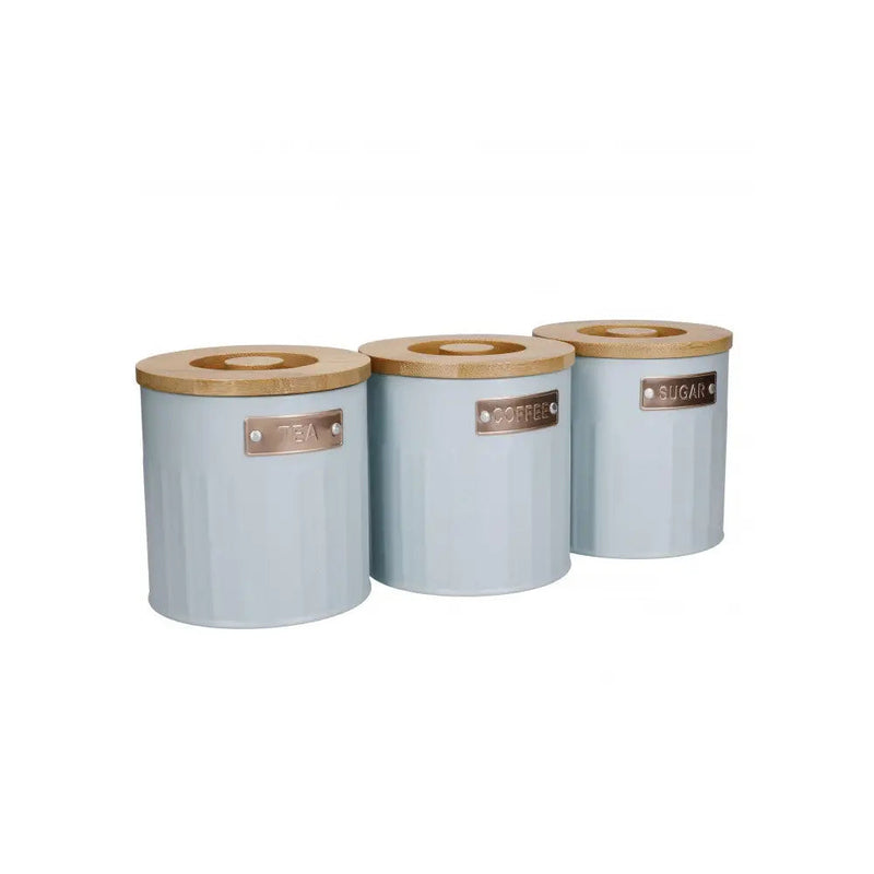 Kitchencraft Storage Canister Set of 3 - Light Blue - Food