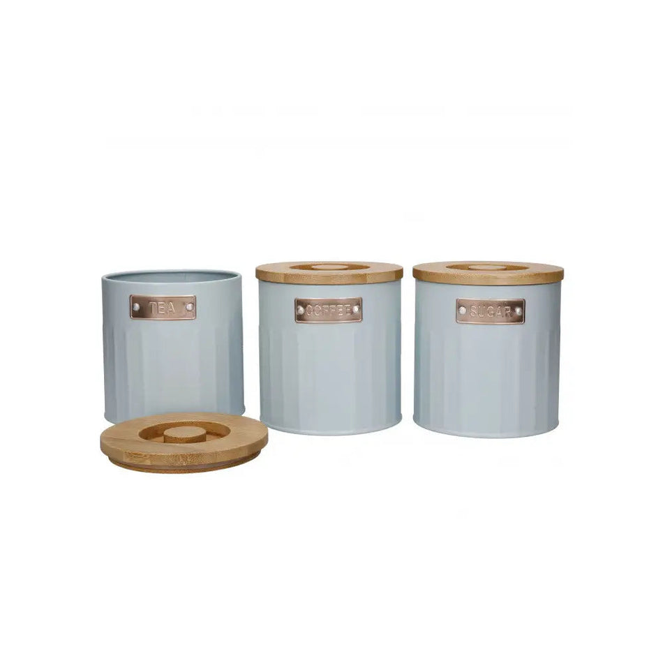 Kitchencraft Storage Canister Set of 3 - Light Blue - Food