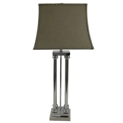 Knightsbridge Chrome & Grey Table Lamp 81cm - Lamps