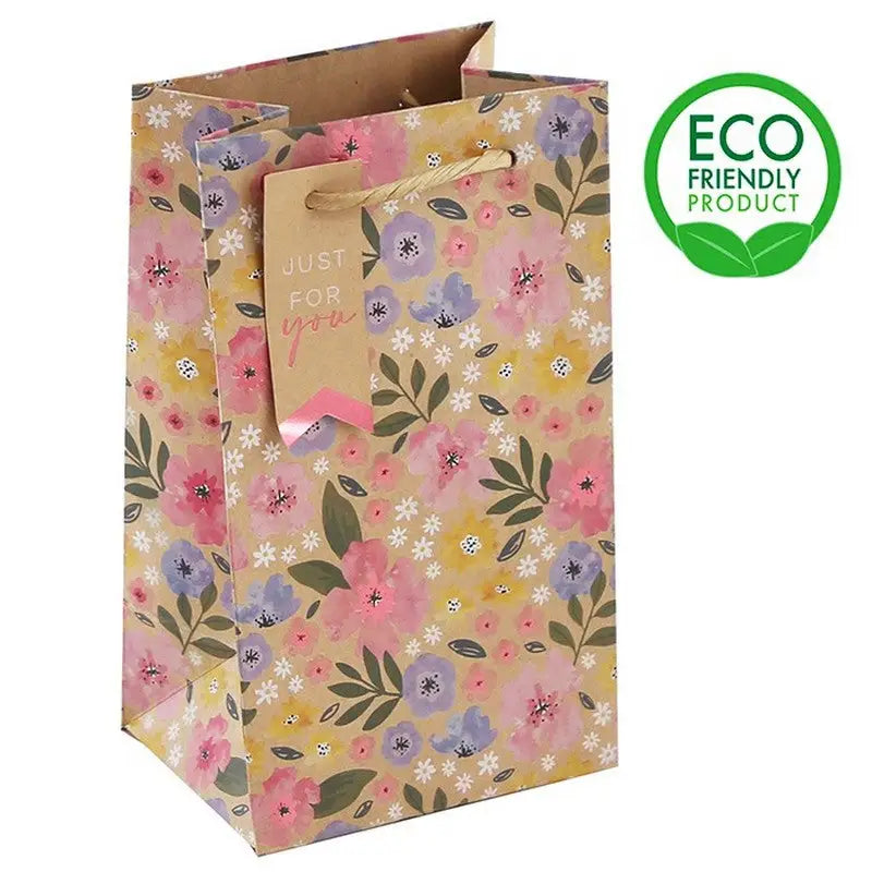Kraft Floral Perfume Bag - Gift Bag