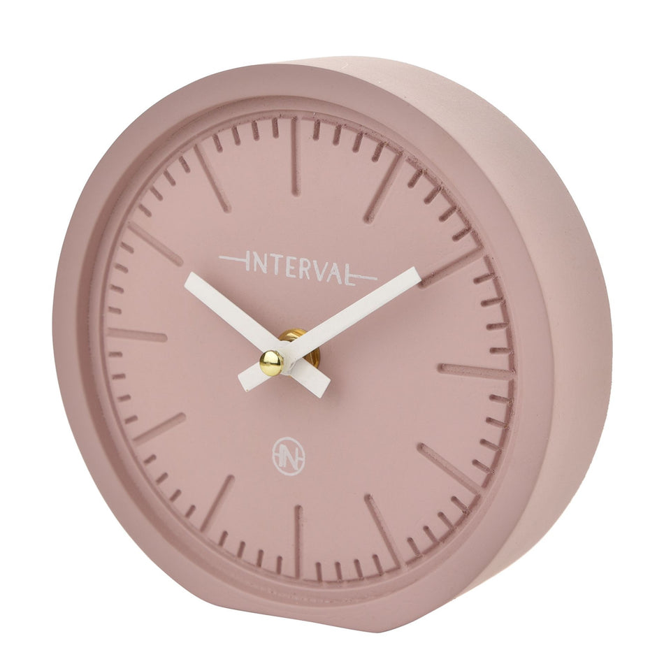 Interval Minimalist Desk Clock 15cm - Pink / Teal