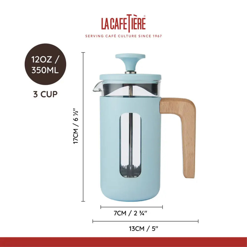 La Cafetière Pisa 3 Cup Cafetiere Sky Blue - Giftware >>