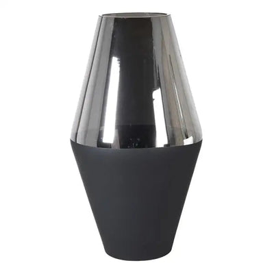 Large Silver & Black Taper Vase - Homeware