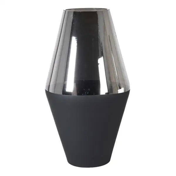 Large Silver & Black Taper Vase - Homeware