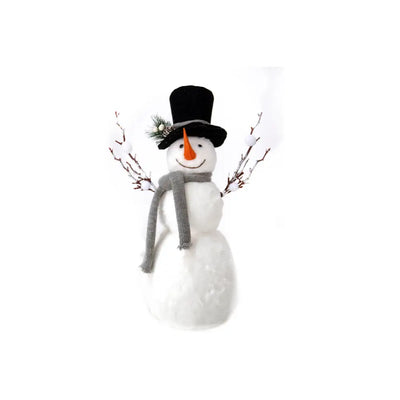 Large Snowman With Grey Scarf 44cm - Seasonal & Holiday