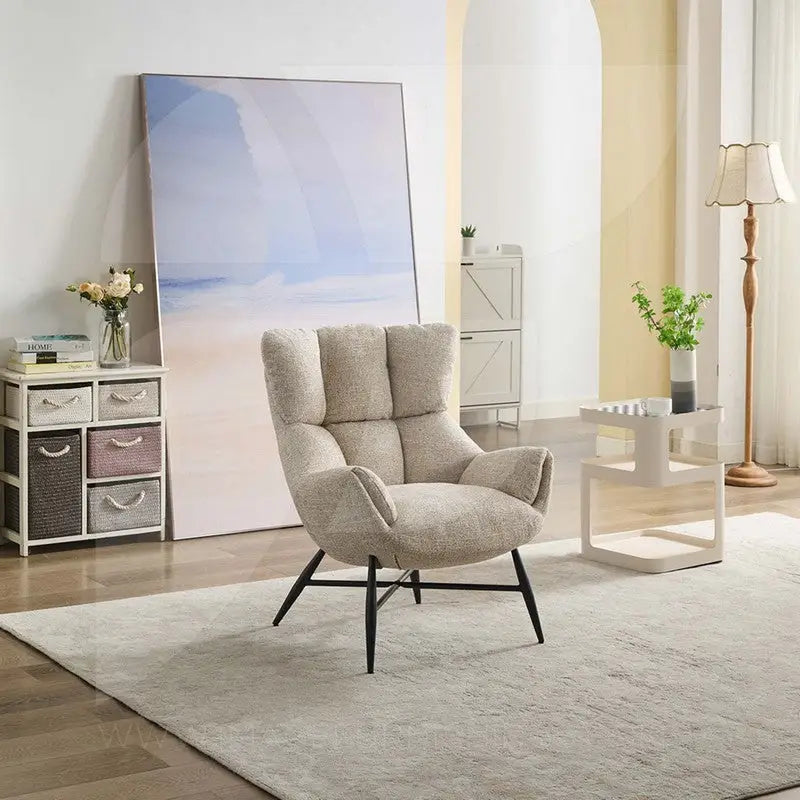 Larkin Accent Chair - Green Rust Beige - Beige - Furniture