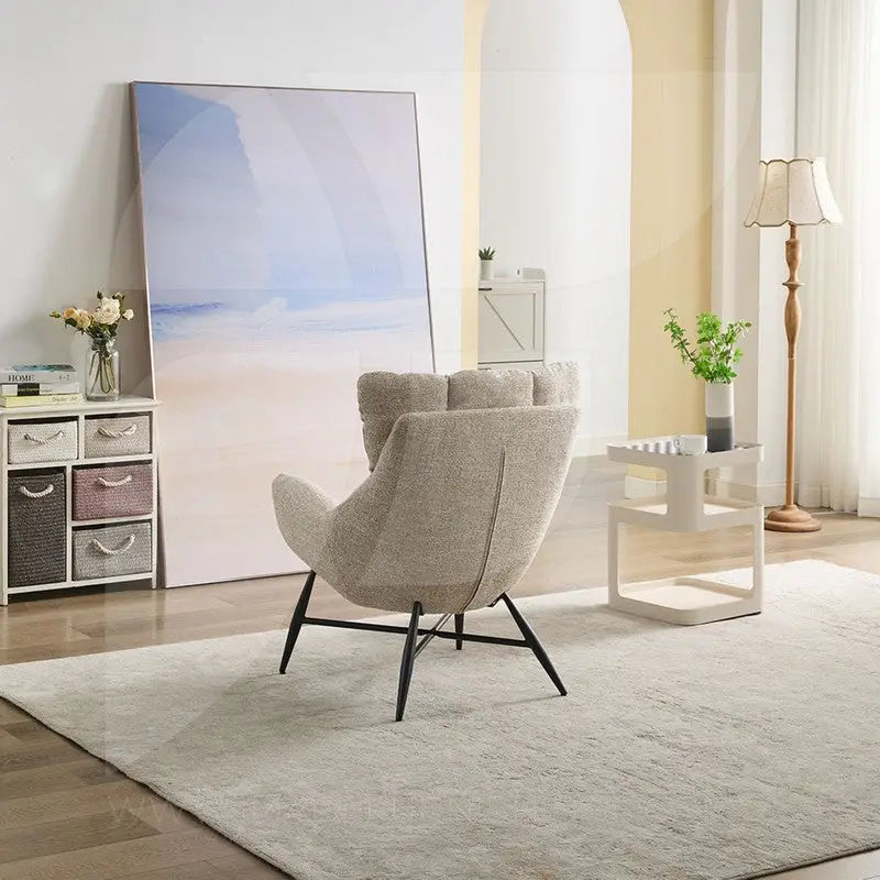 Larkin Accent Chair - Green Rust Beige - Furniture