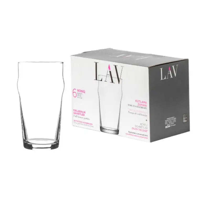 LAV Classic Pint Glasses 570ml - 6 Pack - Glassware