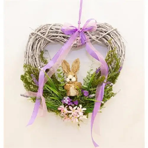 Lavender Fields Bunny Heart Wreath 40cm - Seasonal & Holiday